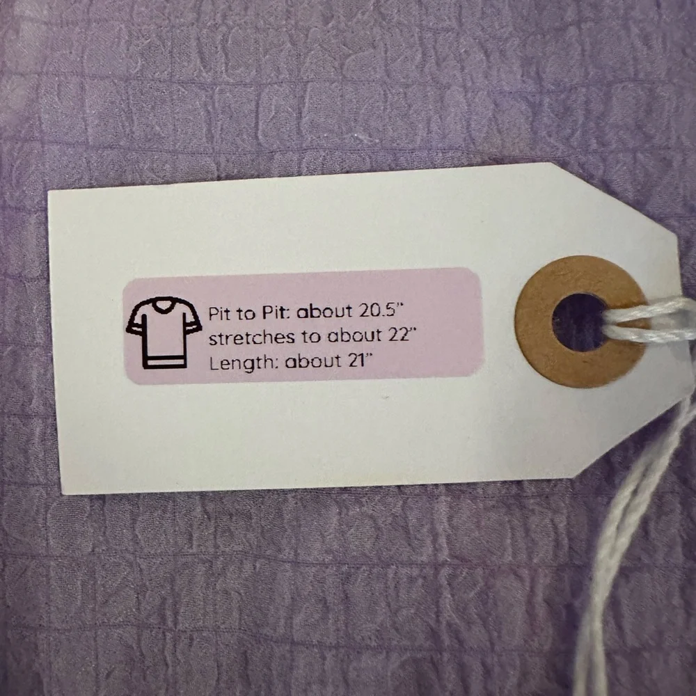 ASTR The Label Purple Textured V-Neck Puff Sleeve Top XL - Picture 11 of 11